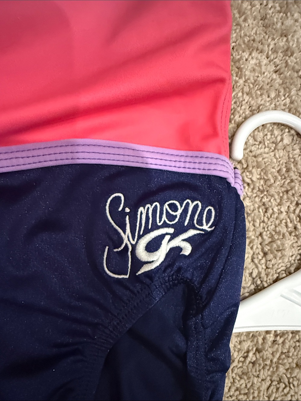 AS/AXS GK SIMONE BILES LEOTARD PINK AND PURPLE GYMNASTICS. - Picture 3 of 3